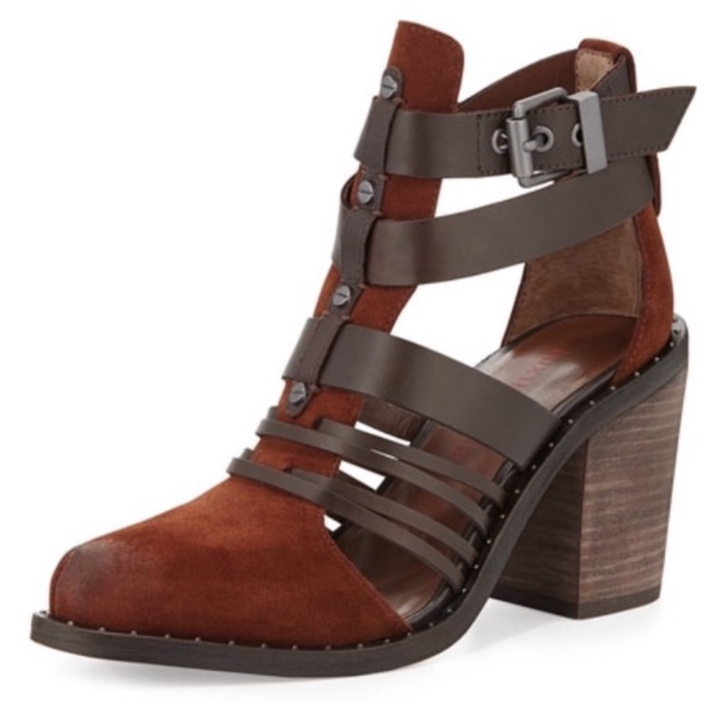 Luxury Rebel Mandy Strappy Sandal With Boot Heels Sz 10/41
